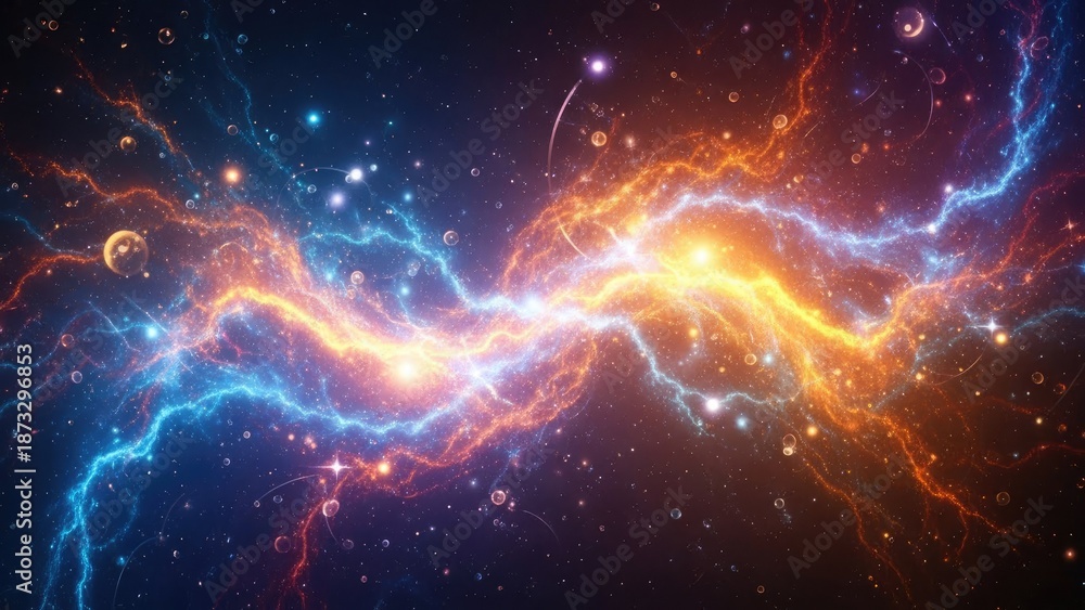 Obraz premium Abstract cosmic energy field with vibrant colors and dynamic patterns