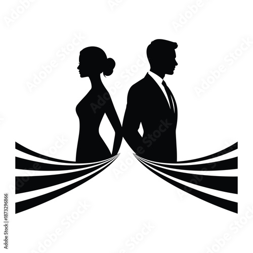 Emotional Distance Silhouette Illustration
