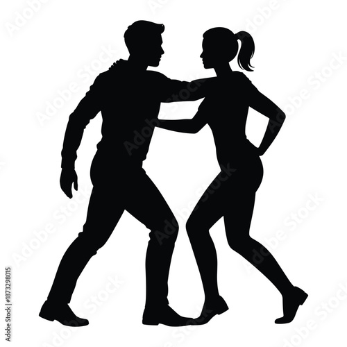 Teamwork and Support Silhouette Illustration