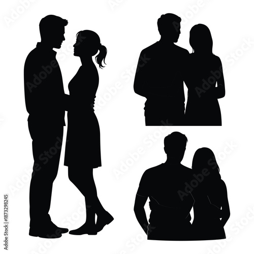 Emotional Couple Interaction Silhouettes