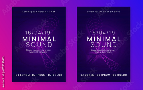 Sound Poster. Psychedelic Audio Invitation. Violet Dj Background. Party Set. Night Club Trance Element. Concert Cover. Blue Music Flyer. Green Sound Poster