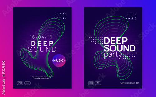 Party Design. Festival Cover. Blue Dance Magazine. Violet Edm Set. Music Event. Nightclub Audio Invitation. Dj Concert Template. Pink Party Design