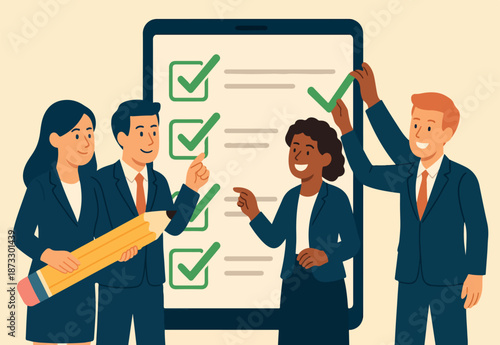 The beige background and orange–navy color palette maintain a clean, professional tone suitable for HR, leadership, and workplace motivation themes