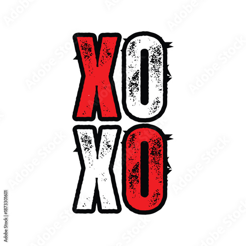 Sport style Xoxo typography Poster, red color xoxo hugs and kissing brush lettering lipstick PNG design, xoxo art print, xoxo sticker for valentine, xoxo svg cut file, xoxo png, xoxo text vector.