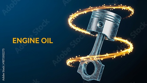 Engine oil lubrication automotive piston technology concept
