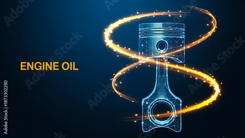 Engine oil lubrication automotive piston technology concept
