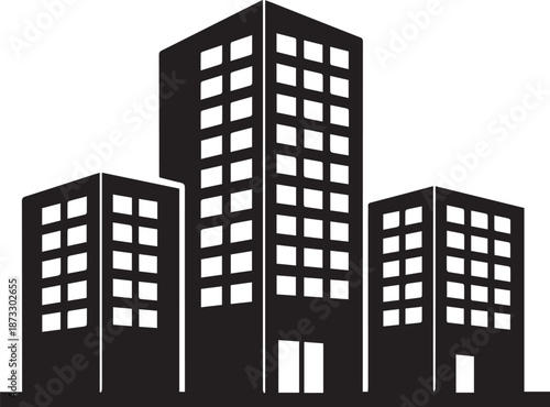 Modern cityscape with skyscrapers isolated on white background, Vector, illustration