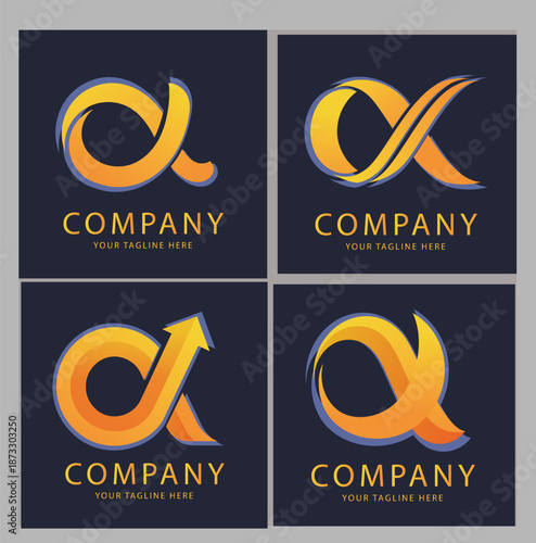 Collection of abstract letter A logo designs, vector graphic icons for business and technology, colored symbol graphics See less 2025-2060.