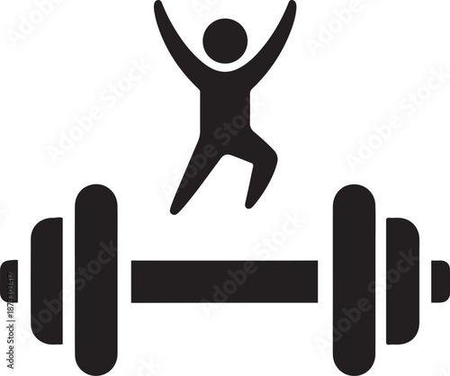 Celebrating fitness achievement isolated on white background, Vector, illustration