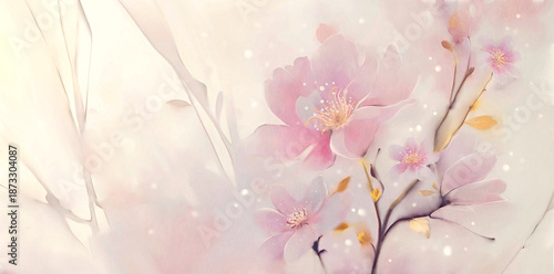 Imitation of watercolor painting of bright colors with splashes	
