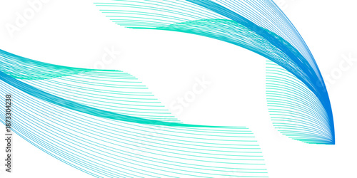 Abstract A flowing and dynamic visual, the abstract lines create an artful composition in shades of turquoise and blue, with an overall sense of motion and fluidity.