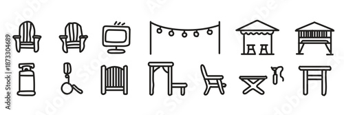 Outdoor Furniture Icons Set