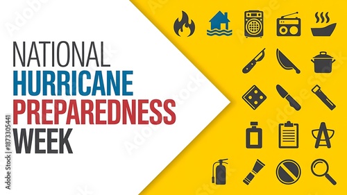 National hurricane preparedness week modern banner illustration
