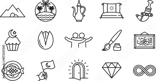 Minimalist mountain range illustration with rough terrains and clear skies outlining peaks and valleys, simple vector drawing capturing natural landscape forms and wilderness