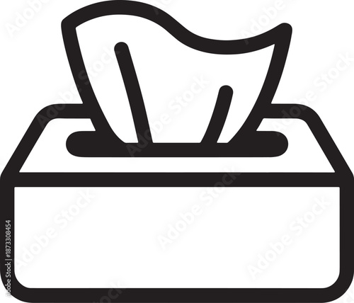 Hygienic Facial Tissue Box Icon Illustration for Home and Bathroom