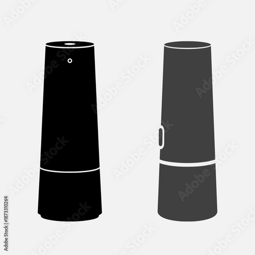 Vector illustration of cylindrical objects with controls and distinct features, Vc52.eps reference, simple design