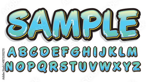 Blue Grunge Comic Text Effect