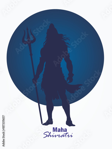 Maha Shivaratri festival vector background, lord Shivan line art and background image, Indian celebration and culture, om namah shivya