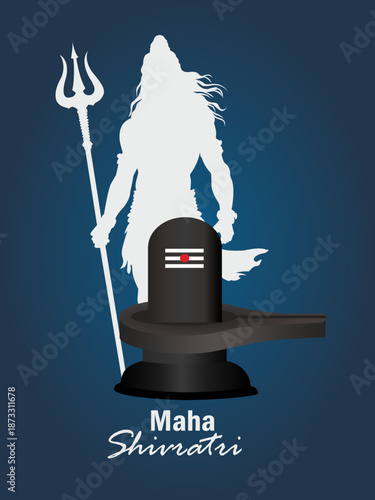 Maha Shivaratri festival vector background, lord Shivan line art and background image, Indian celebration and culture, om namah shivya