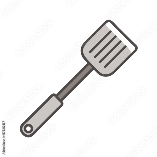 Simple illustration of a slotted kitchen spatula for cooking and flipping food Vector