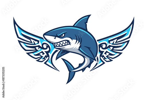 vector image of a shark