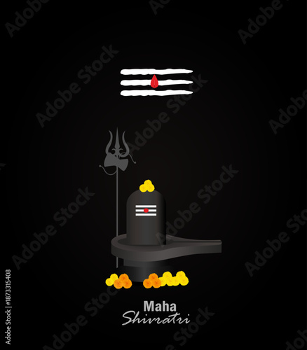 Maha Shivaratri festival vector background, lord Shivan line art and background image, Indian celebration and culture, om namah shivya