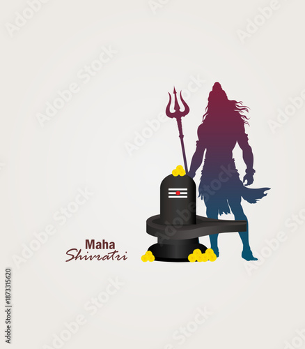 Maha Shivaratri festival vector background, lord Shivan line art and background image, Indian celebration and culture, om namah shivya