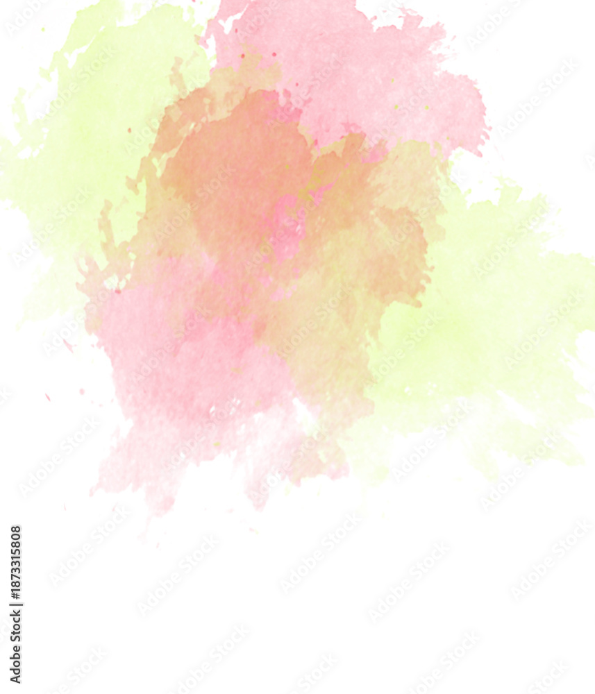 Fototapeta premium Pastel Multicolor Watercolor Paint Splash Abstract Isolated On Transparent Background