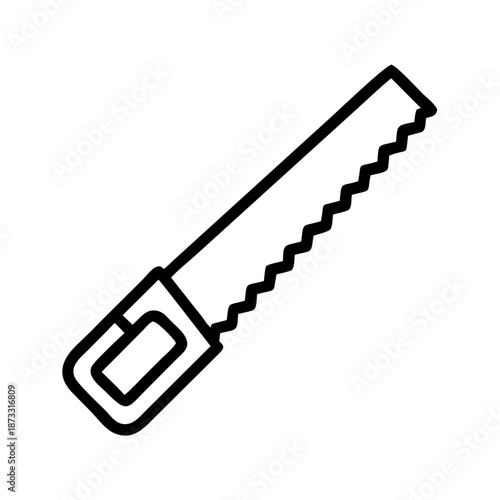 Hand saw outline vector illustration for woodworking and construction projects Vector