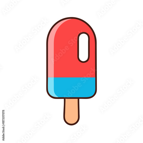 Refreshing red and blue ice pop illustration perfect for summer treats and sweet cravings Vector