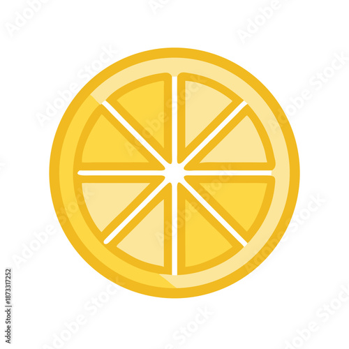 Bright and refreshing stylized lemon slice illustration perfect for summer designs and healthy lifestyle themes Vector