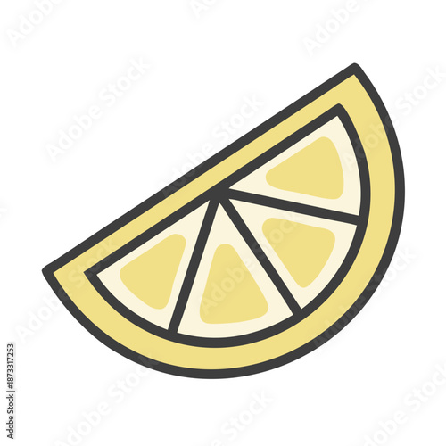 A refreshing and vibrant stylized illustration of a fresh lemon slice perfect for citrus designs Vector