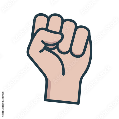 A powerful illustration of a human hand clenched into a fist, symbolizing strength and unity Vector