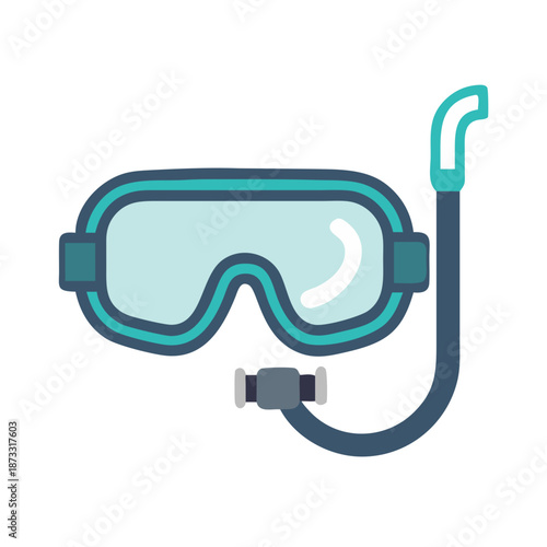 A snorkeling mask and snorkel set for underwater adventure and exploration Vector