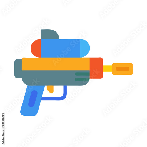 A vibrantly colored children's toy water gun with a playful design, ready for summer fun Vector