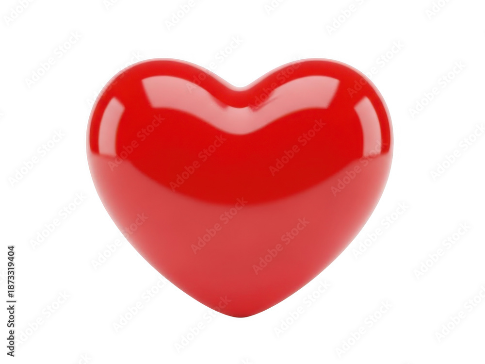 Fototapeta premium Bright red heart shape isolated on transparent background
