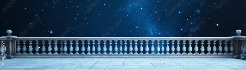 Obraz premium Balcony View of Night Sky, stars , terrace
