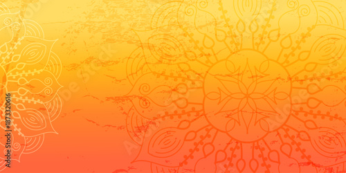 A bright grunge background with mandala element. circular decorative elements; Islam, arabic, Indian, ottoman motifs