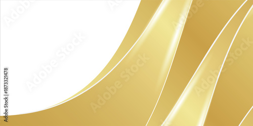 gold wave curve, golden wave corner shape for element, stripes ribbon golden graphic, striped gold. eps 10