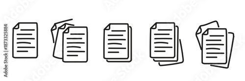 Stacked Documents Icon Set