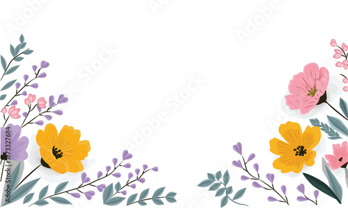  Horizontal floral frame for text