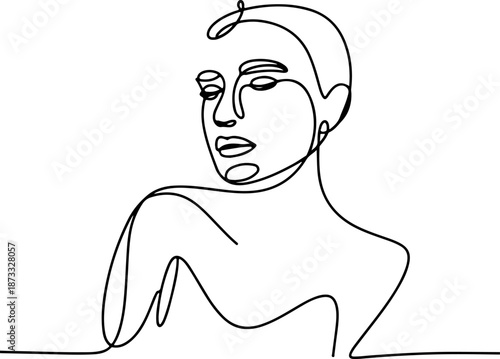 Continuous Line Drawing of Abstract Closeness – Minimal One Line Emotional Connection Illustration, Modern Subtle Design