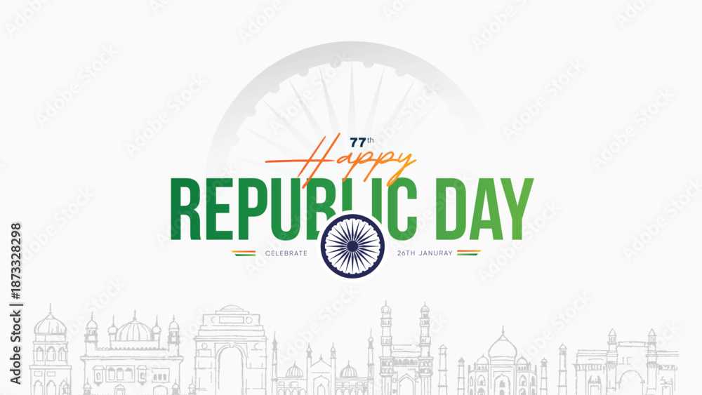 Fototapeta premium 77th Republic Day Design