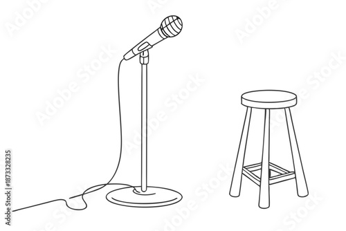 Line drawing Himalaya Mount Everest landmark mountain illustration