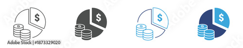 Business pie chart icon set, Vector illustration
