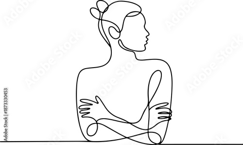Continuous Line Illustration Emphasizing Elegance and Simplicity – Minimal One Line Modern Abstract Wall Art Design