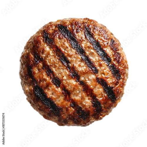 Grilled beef burger patty