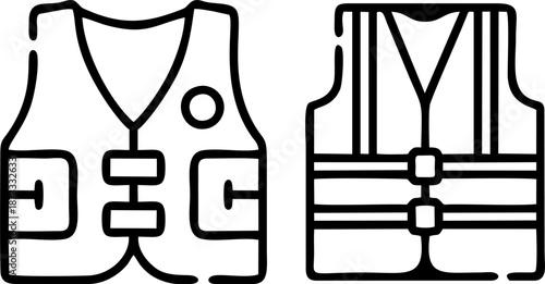 Safety Vest Workwear Icon Vector

