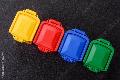 Photos Bins for trash or garbage, selective and recycling waste disposal