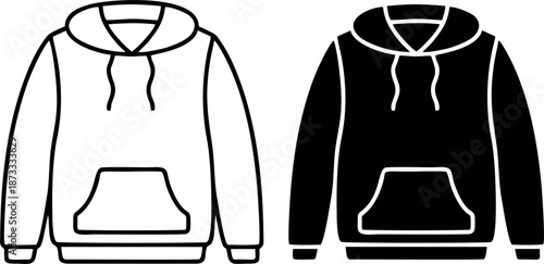 Hoodie Sweatshirt Clothing Icon Vector
